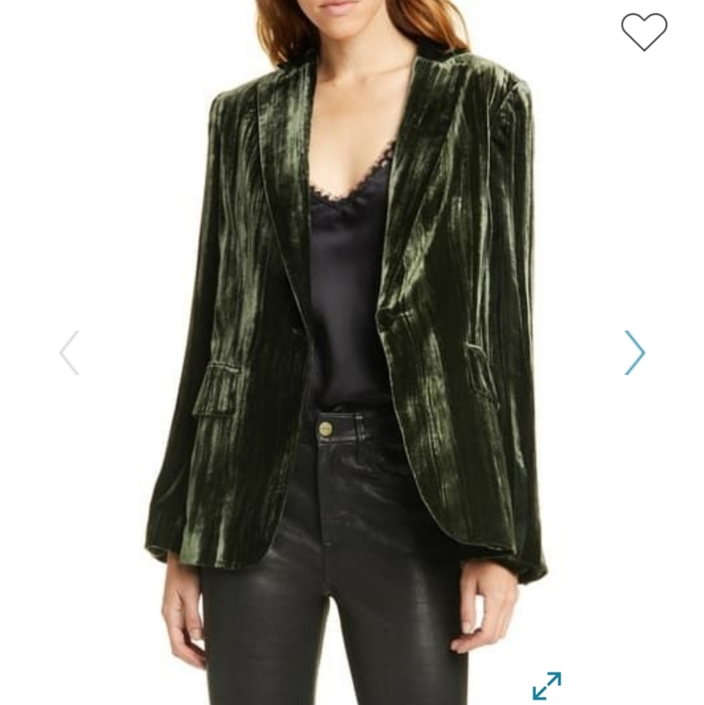 FRAME Classic Crushed Velvet Blazer